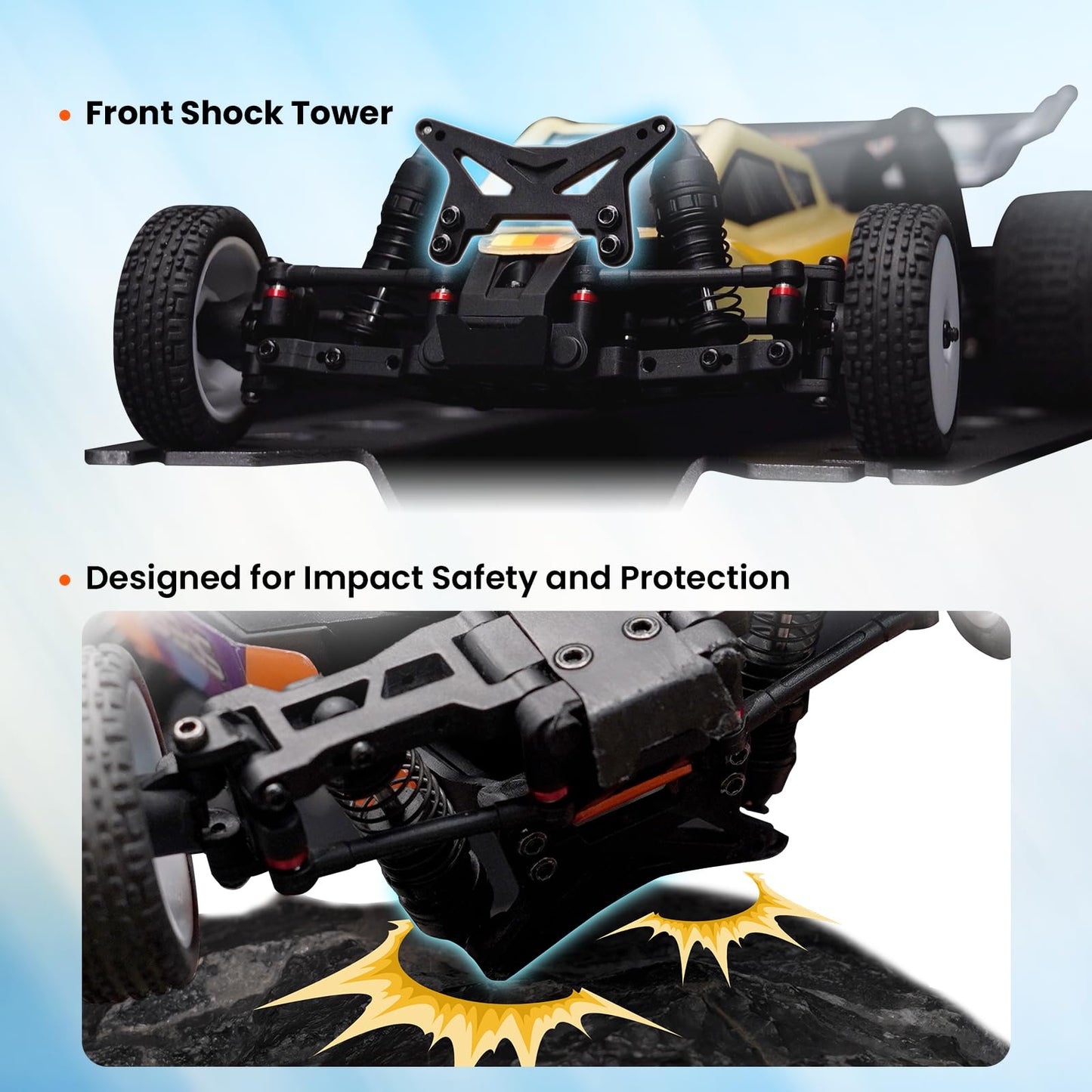 HOBBYPLUS Speck B 1/24 2WD Mini RC Car - RTR RC Buggy, Fast Mini Racing Buggy, Brushless Ready with Oil-Filled Shocks - Indoor Remote Control Car