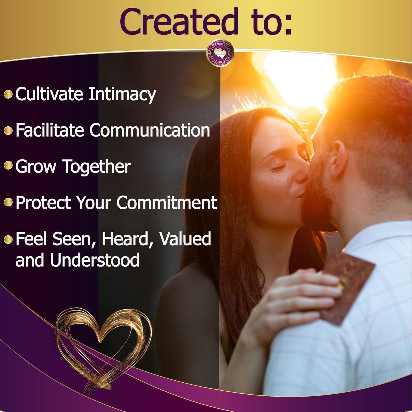 Dance of Hearts Couples Sessions: Deep Conversation Cards - 600 Therapist Prompts for Connection & Growth -Gifts for Couples, Women, Men, Wife