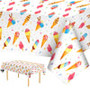 Ice Cream Party Decorations Tablecloth - 2 Pcs Ice Cream Table Cloth, Disposable Plastic Rectangle Summer Icecream Themed Table Cover for Kids