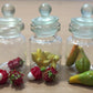 3pc Miniature Chocolate Cookie Cake Food Candy Dollhouse Cake in Clear Glass Mini Bottle fruit Food #MF031