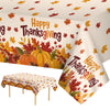 3 Pcs Happy Thanksgiving Tablecloths - Disposable Rectangle Fall Tablecloth, Plastic Pumpkin Table Cloth Maple Leaves Table Cover for Autumn