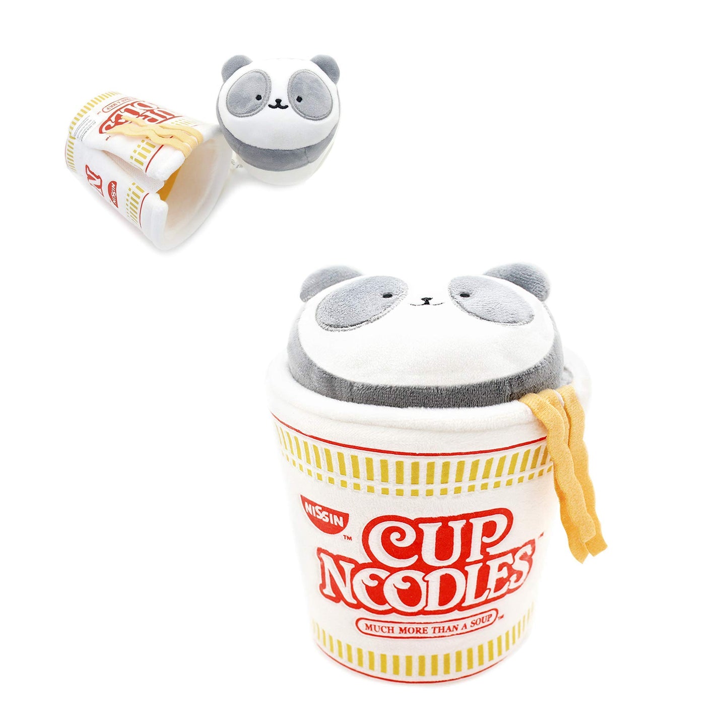 Anirollz Stuffed Animal Plush Toy - Official Nissin Cup Noodle Roll Blanket Outfitz Doll |Soft, Squishy, Warm, Cute, Comfort, Safe| Pillow with Panda