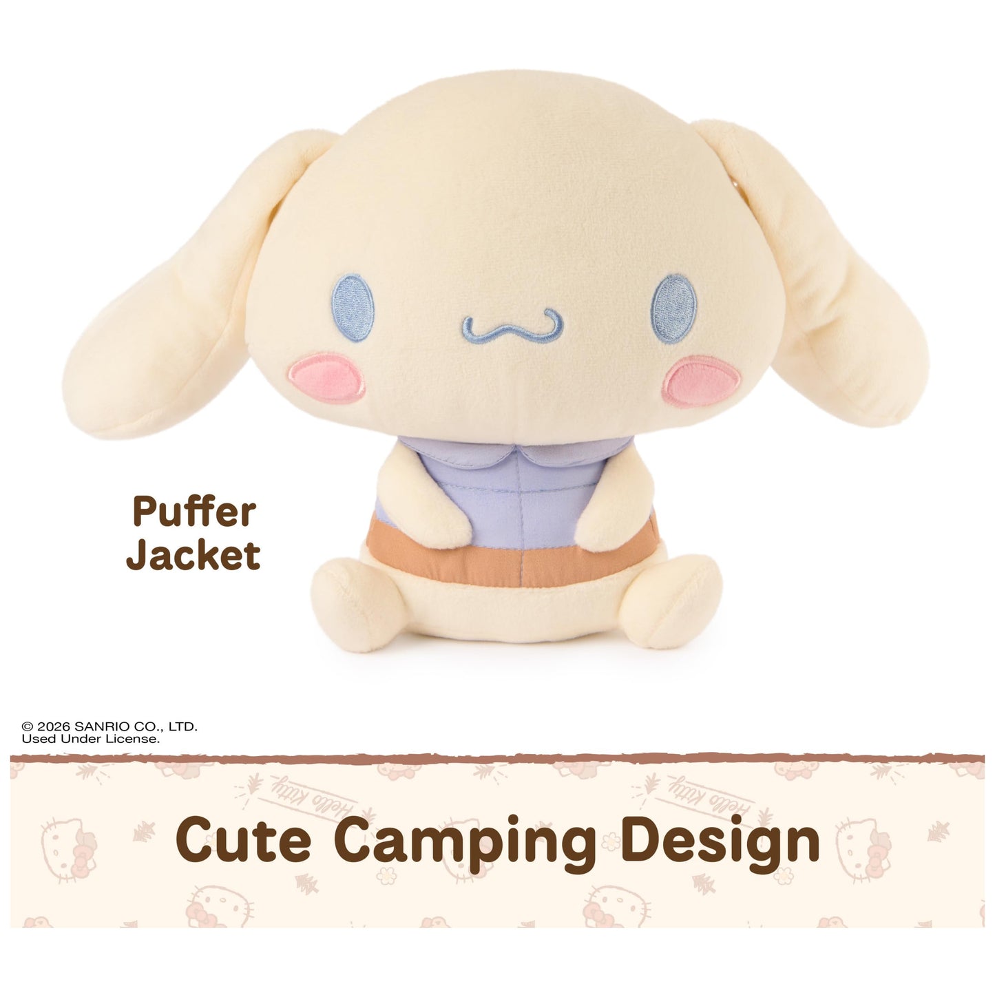 GUND Sanrio Cinnamoroll 10-Inch Plush Toy with Camping Outfit for Ages 1+