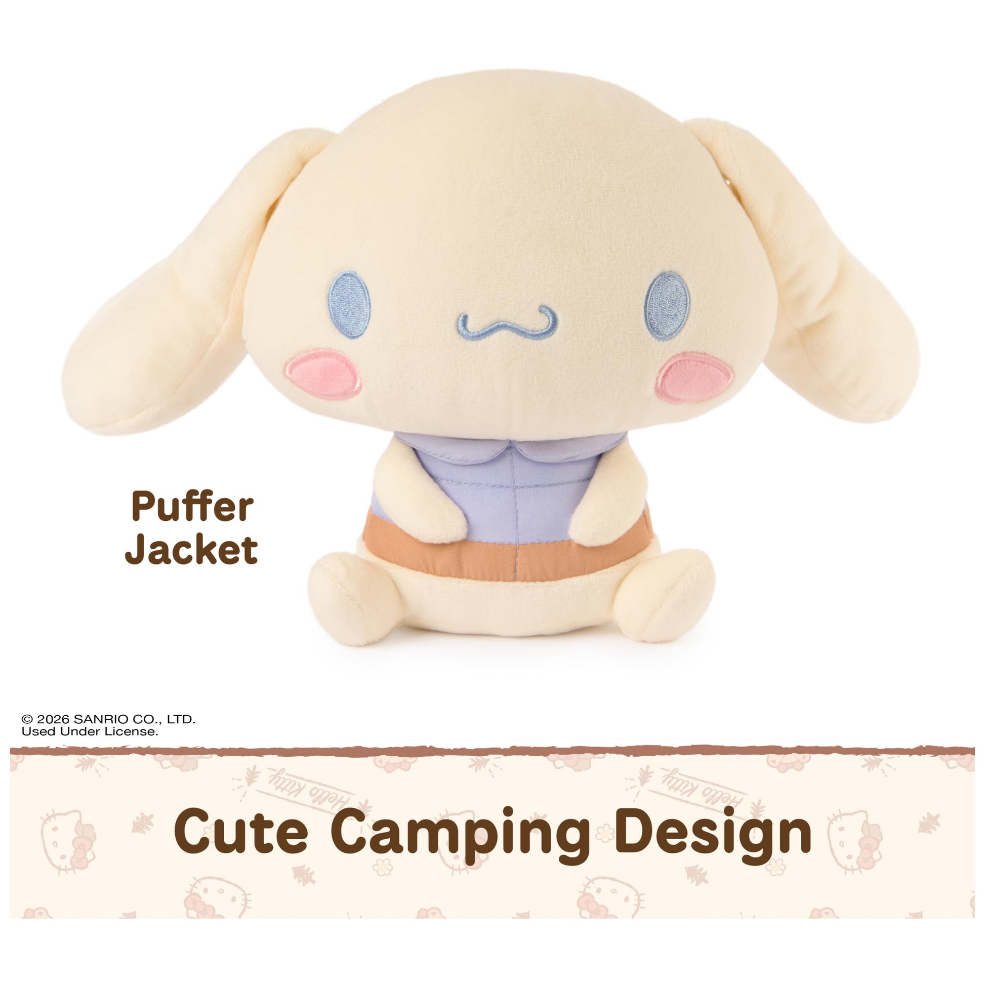GUND Sanrio Cinnamoroll 10-Inch Plush Toy with Camping Outfit for Ages 1+