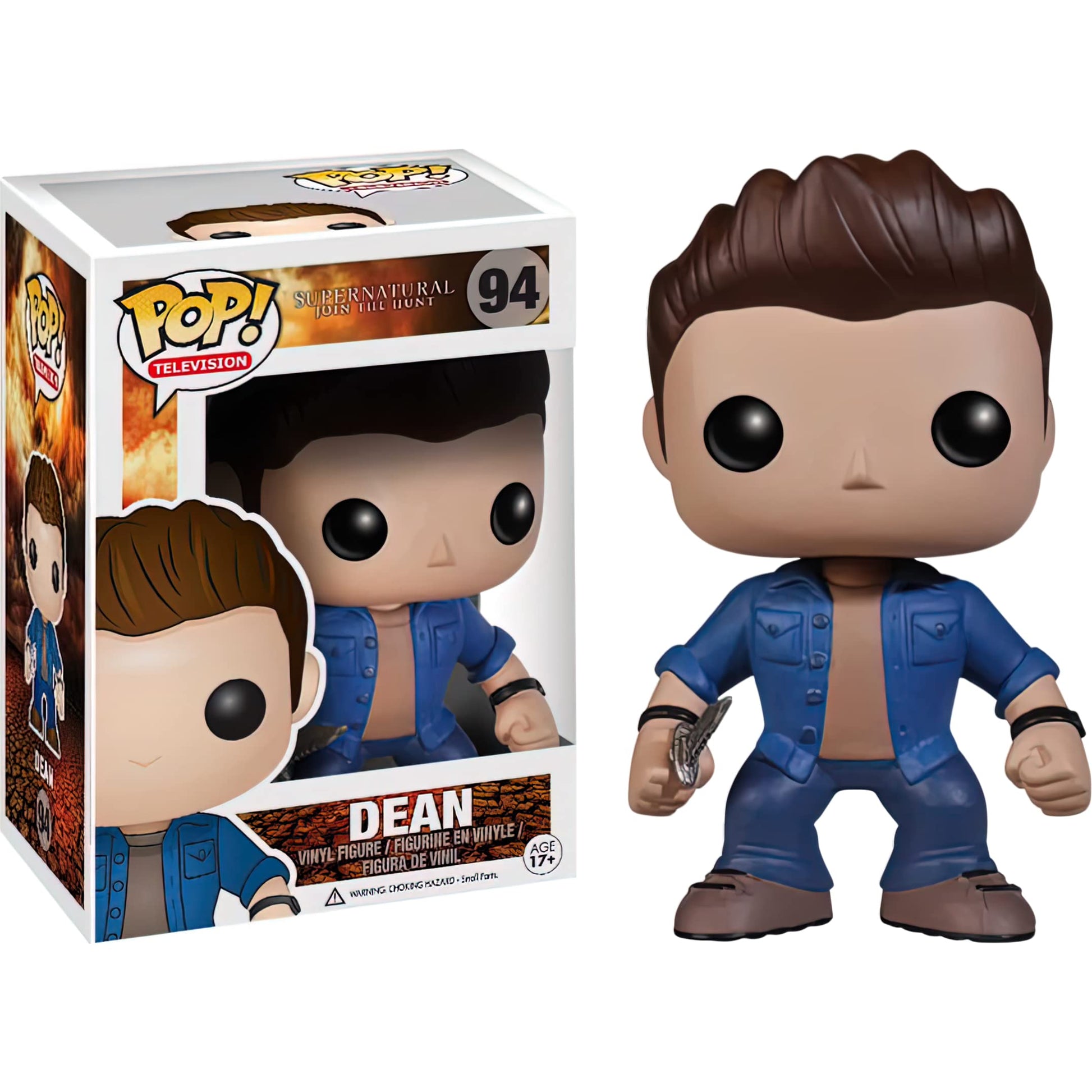 D e a n Winchest e r : Fun ko P o p ! TV Vinyl Figurine Bundle with 1 Compatible 'ToysDiva' Graphic Protector (094-03736 - B)