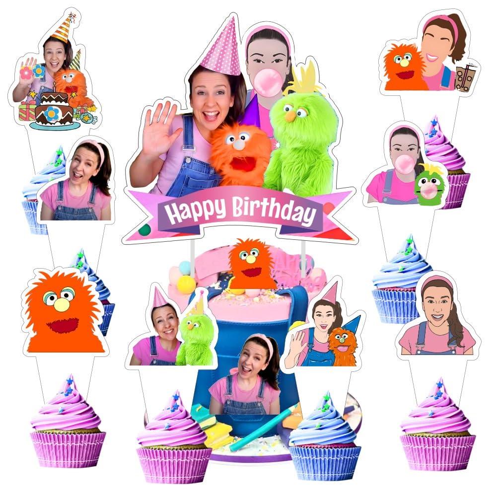 25Pcs Rachel Cake Decorations with 24pcs Cupcake Toppers, 1pcs Big Cake Topper for Rachel Birthday Party Supplies