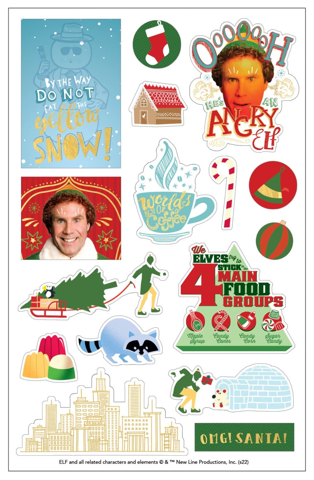 Paper House Productions Buddy The Elf Sticker Multipack (Pack of 3)