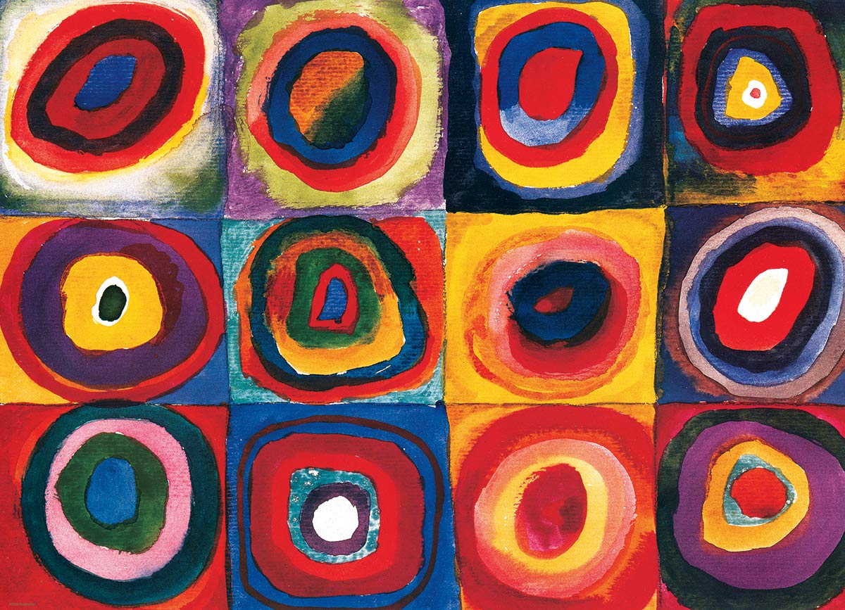 EuroGraphics Color Study of Squares and Circles, 1913 by Kandinsky Puzzle (1000-Piece), Model:6000-1323 , Red