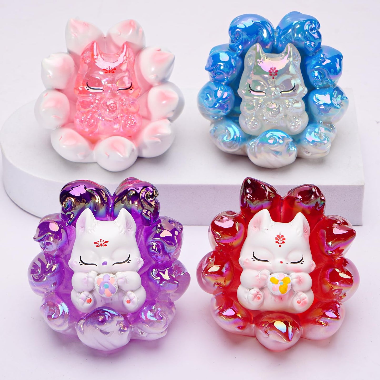 Zaleny Nine-Tailed Fox Blind Box Figures Random Design Mystery Box Surprise Toys Collectible Toys Home Decorations