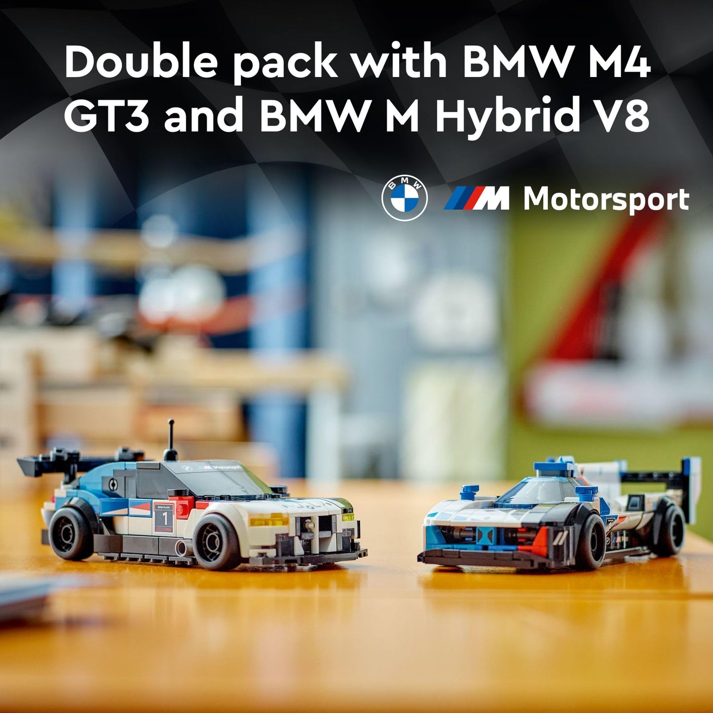 LEGO Speed Champions BMW M4 GT3 & BMW M Hybrid V8 Race Cars, BMW Toy for Kids with 2 Buildable Models and 2 Driver Minifigures, Car Toy Birthday Gift