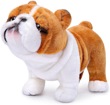 BABY FRANKIEZHOU Simulation English Bulldog Plush Toy, English Bulldog Stuffed Animals, Cute Puppy Soft Dog Stuffed Toy Gifts for Kids,10 Inches Long…