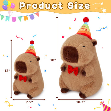Achwishap Capybara Plush,Happy Birthday Capybara Stuffed Animal,Cute Plushies Capybaras Plush Toys,Kawaii Plushie Stuffed Toy with Birthday Hat