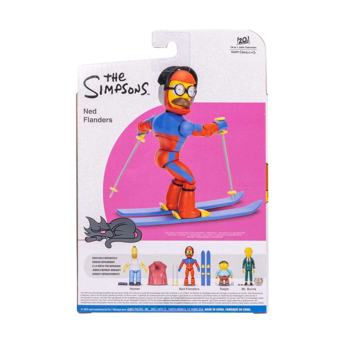The Simpsons Action Figures 5-Inch SS Flanders with Ski Poles and Skis