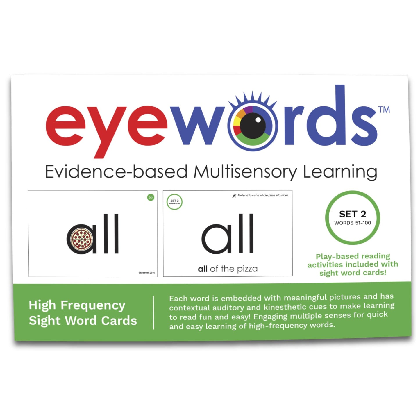 Eyewords Multisensory Sight Word & Phonics Flash Cards, Set 2
