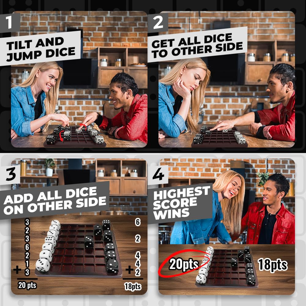Dittle™- Dice Battle | 2 Player Dice Games for Adults | Adult Board Games for 2 Players | Best Two Player Game for Adults | Two Person Wooden Coffee