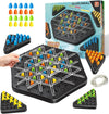 Chess Game, 2 to 4 Players Chain Chess Desktop Puzzle Interactive Game for Kids, Rubber Band Board Game for Family Funand Strategy Play