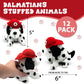 4E's Novelty 12 Pack Dalmatians Stuffed Animals - Soft Stuffed Dog Plush, 6” Small Puppy Plush with Fire Hat, Dog Toy for Kids, Birthday Party Favors