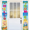 Hello Summer Porch Sign, 2 Pcs Beach Pool Hawaiian Luau Door Banners, 71 x 12 Inch