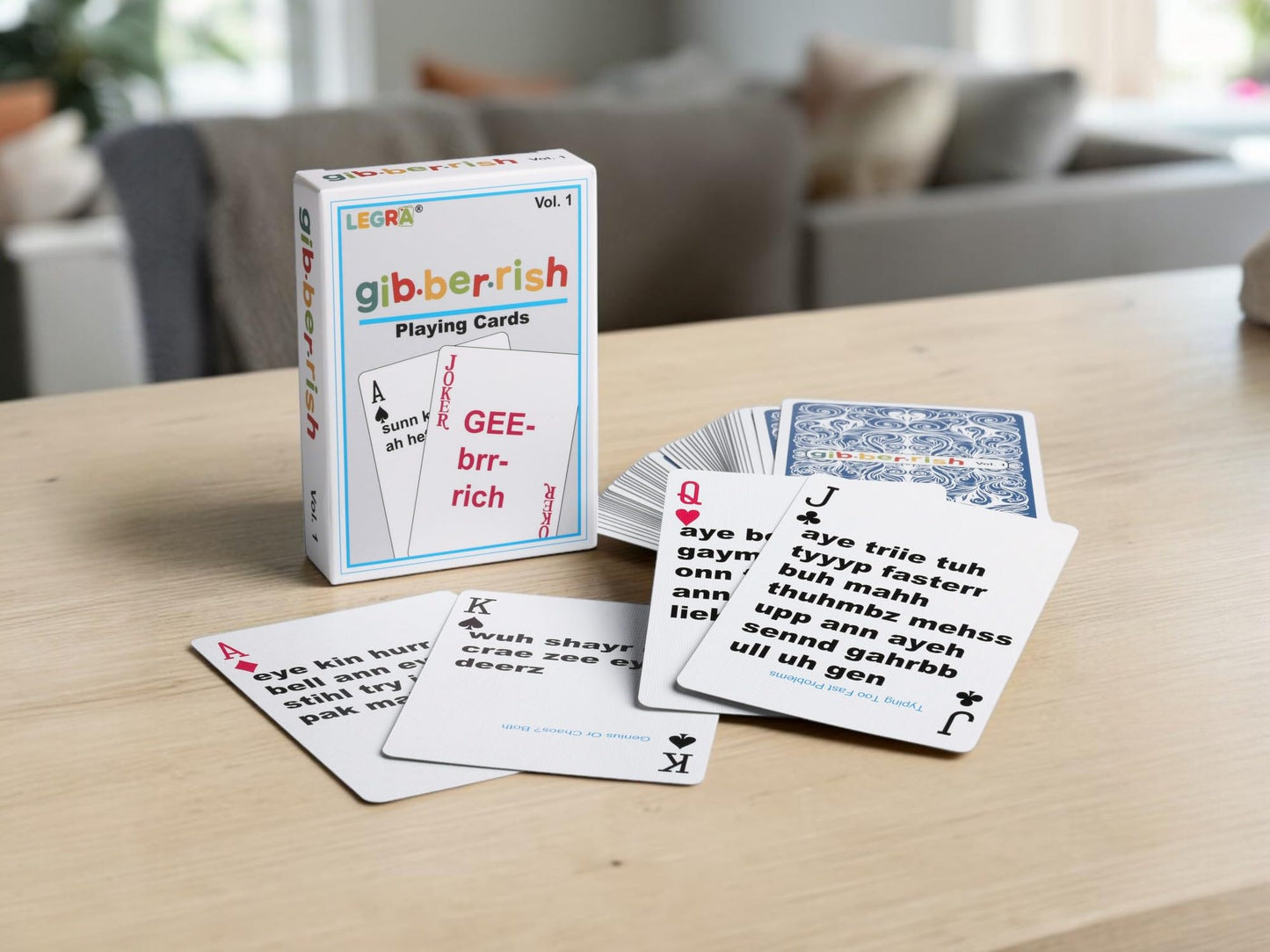 The Gibberish Guess Game Standard Playing Cards, Funny Word Games for Teens