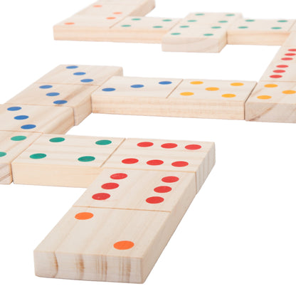 HEY! PLAY! Giant Wooden Dominoes Game Set (28 Piece) (80-WD0013)