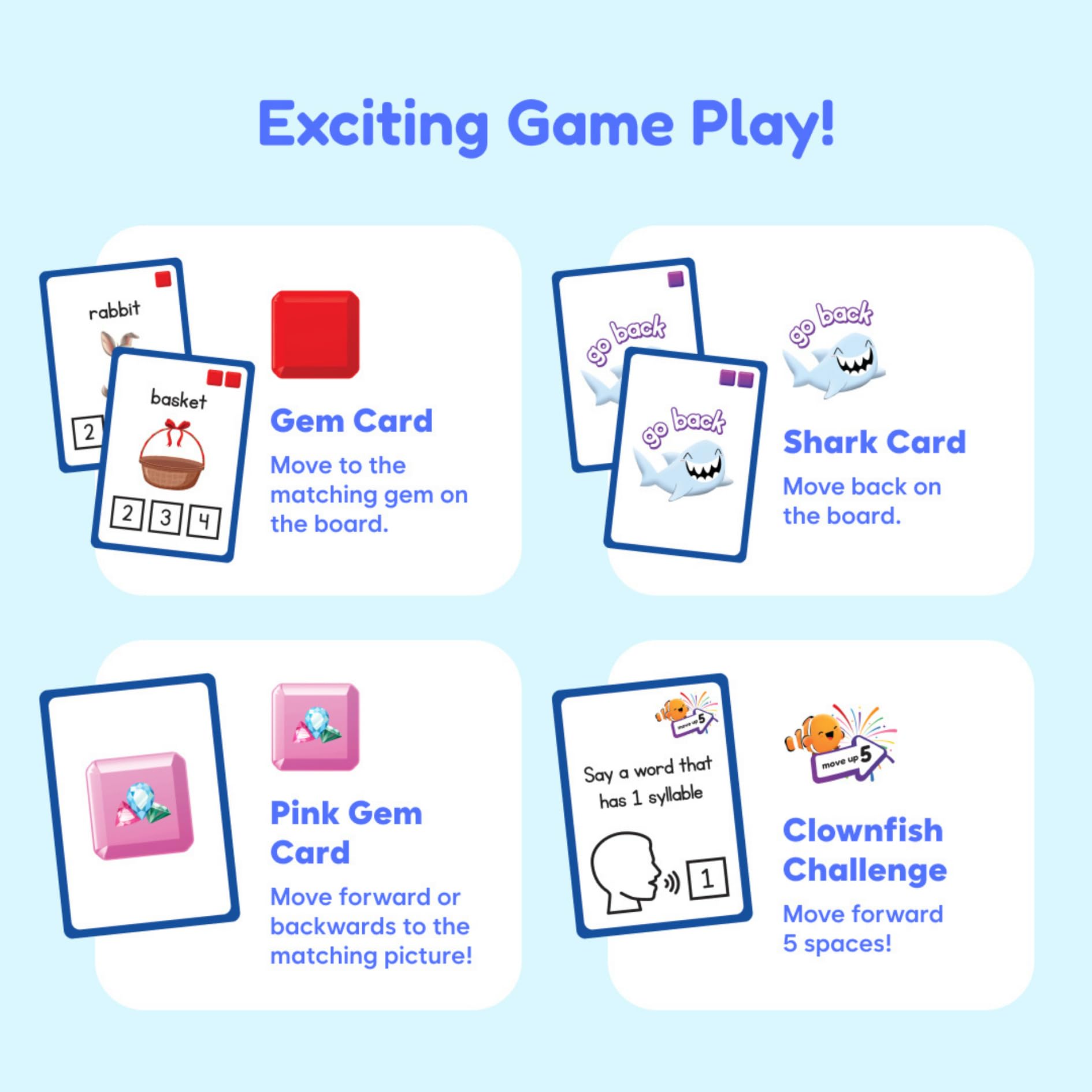 The Fidget Game SquishyLand in Rainbow Reef - Educational & Phonics Kindergarten Learning Activities for Children in Pre-K to 2nd Grade - Mochi