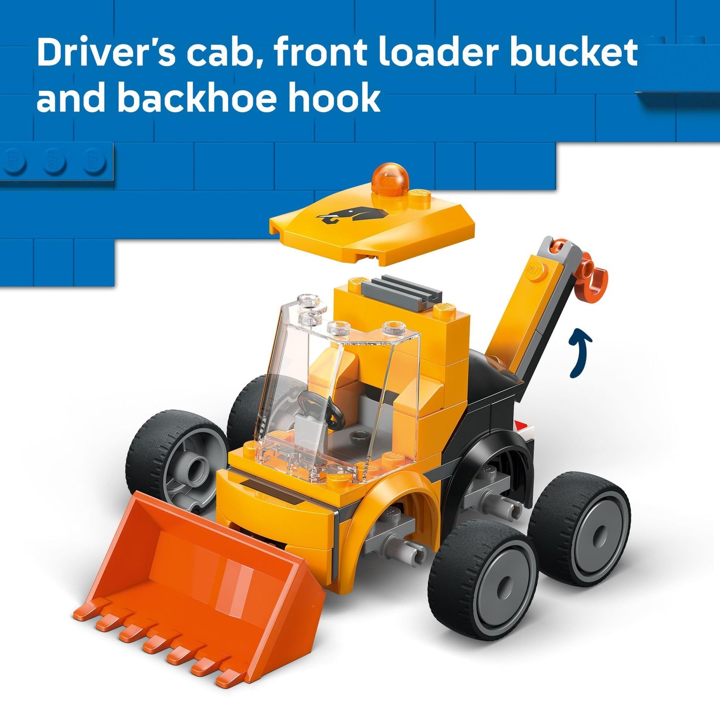 LEGO City Rides - Construction Loader Building Toy for Kids - Pretend Play Set for Boys & Girls, Ages 5+ - Construction Toy W/Backhoe, Loader Bucket