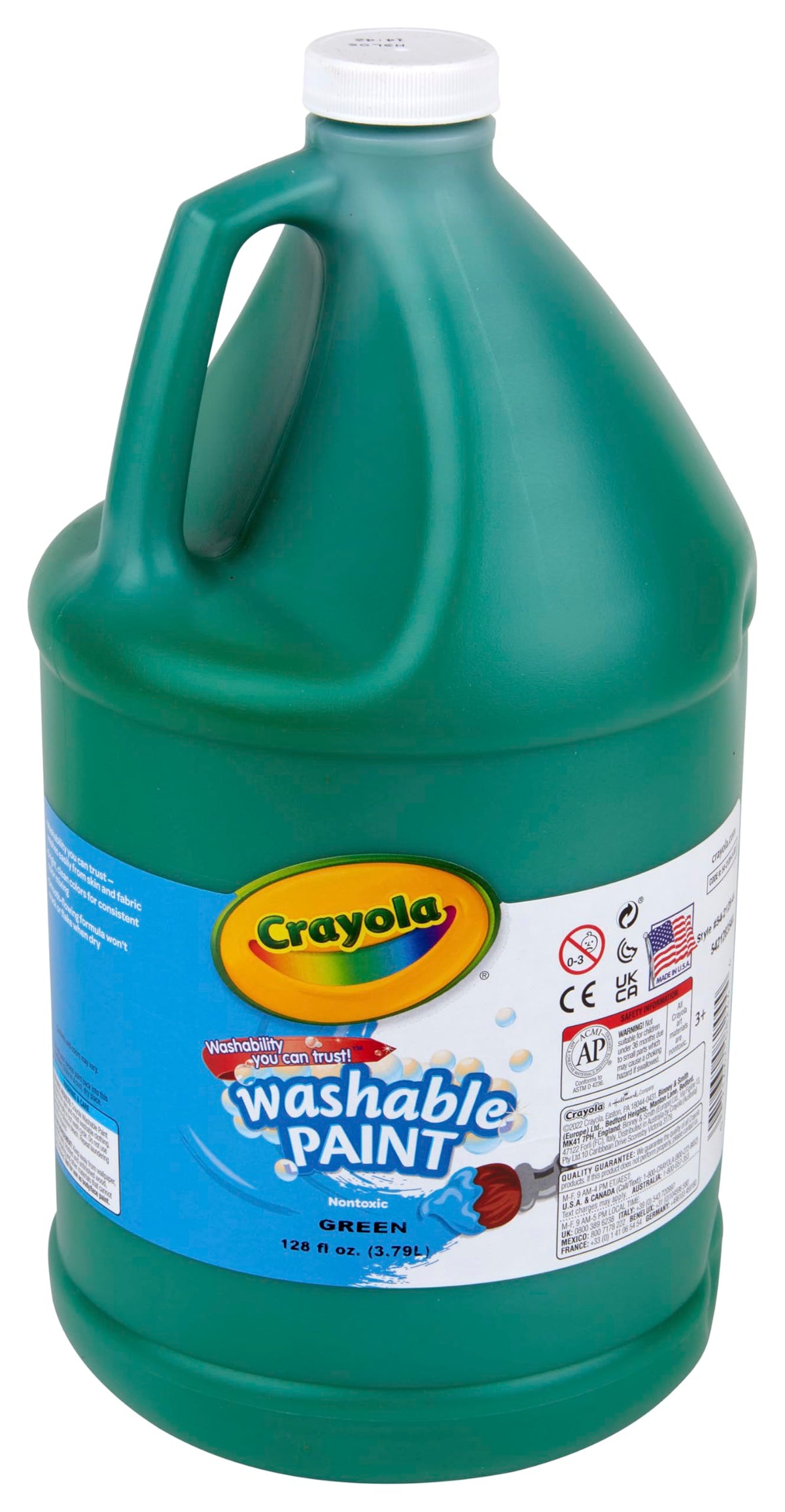 Crayola Washable Paint for Kids - Green (1 Gallon), Kids Arts and Crafts Supplies, Non Toxic, Bulk