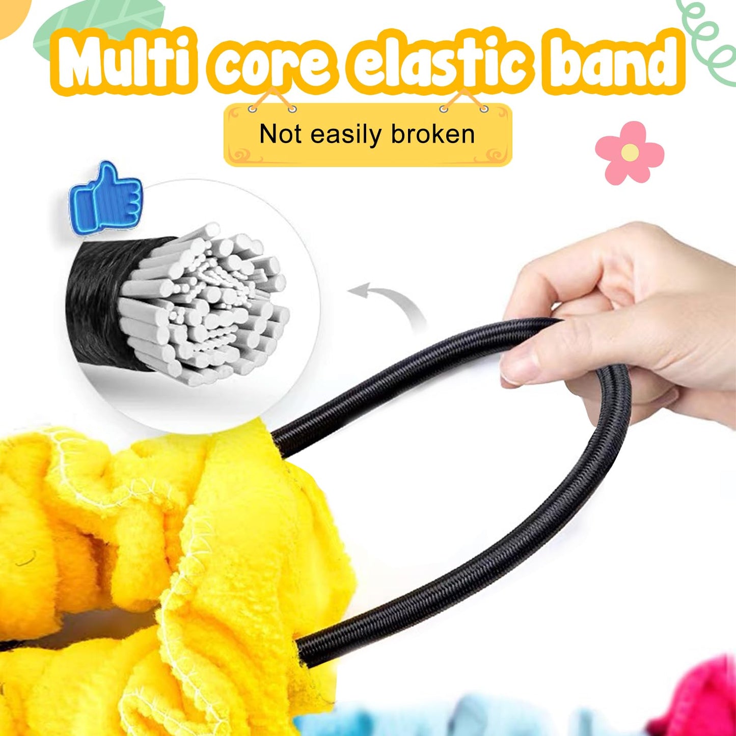 Sonyabecca Elastic Fleece Cooperative Stretchy Band Integrations Dynamic Movement Exercise Latex Stretchier 6 Feet Creative Moving Prop for Group