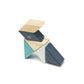 6 Piece Tegu Pocket Pouch Prism Magnetic Wooden Block Set, Blues