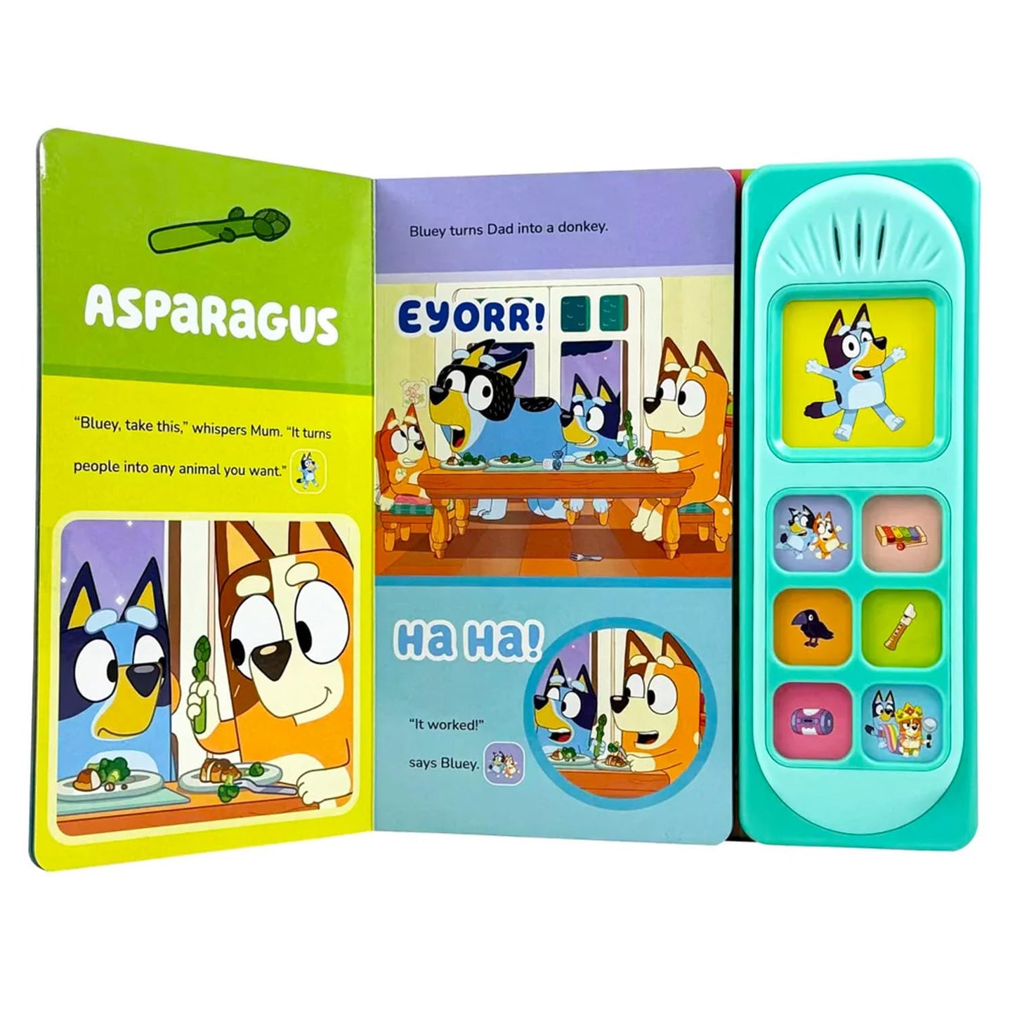 Bluey Sound Book for Toddlers - Activity Bundle with Interactive Learning Sound Book with Buttons Plus Coloring Pages, Stickers, Door Hanger | Bluey