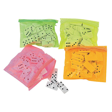 Fun Express Plastic Dominoes in Vinyl CASE - Toys - 12 Pieces