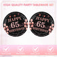 65th Birthday Decorations for Women Men, 40Pcs 65th Birthday Party Paper Plates and Napkins Black Rose Gold Happy Sixty-Five Years Old Birthday Party