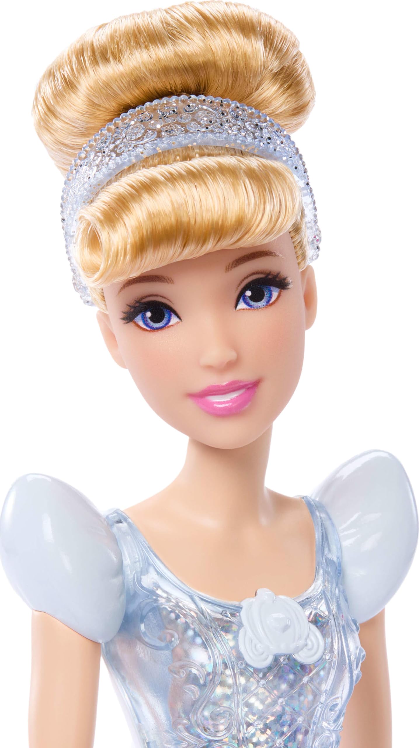 Mattel Disney Princess Cinderella Doll in Sparkling Fashion with Removable Skirt, Headband and Shoes, Posable & Collectible, Inspired by Movie
