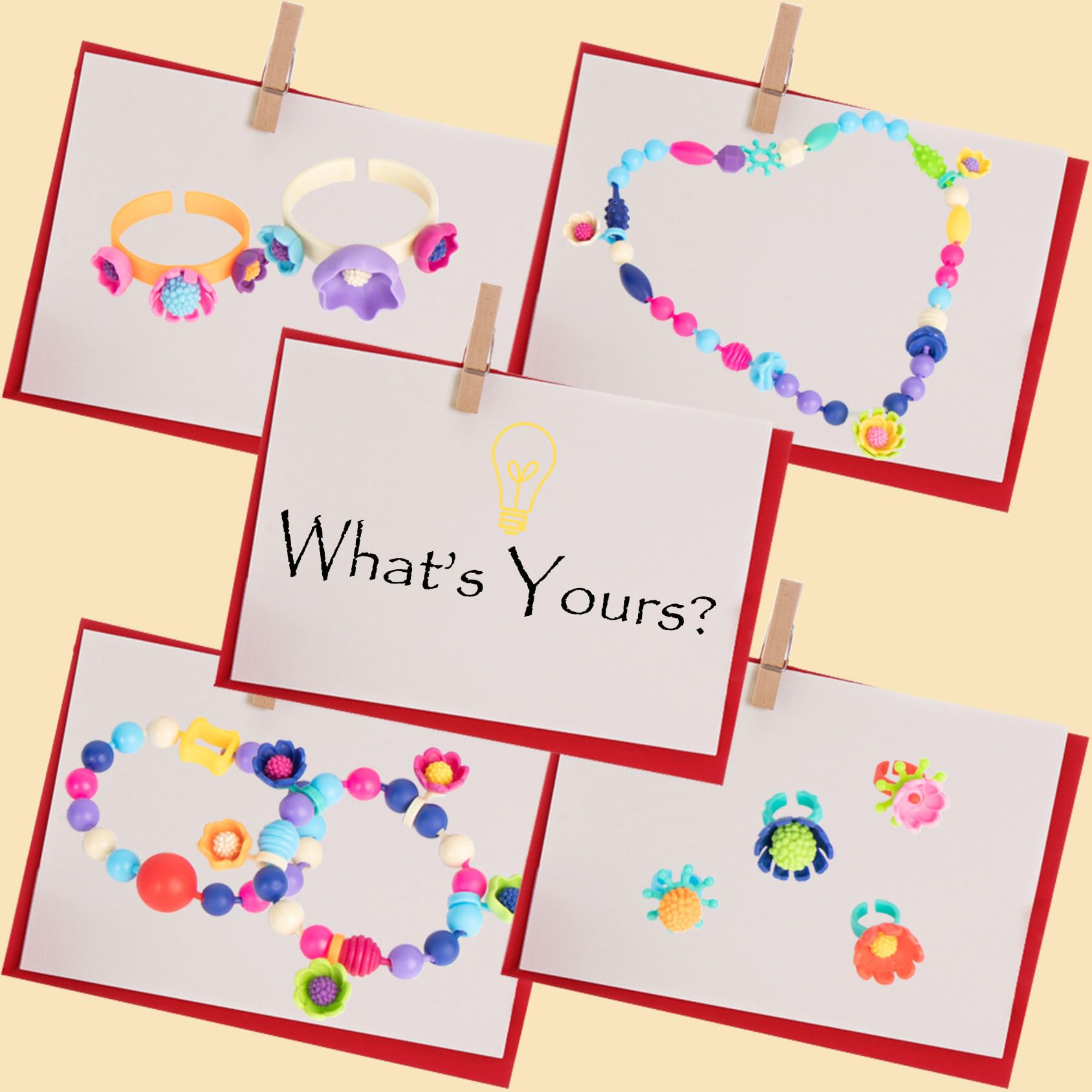BIRANCO. Pop Beads, Jewelry Making Kit - Arts and Crafts for Girls 3-7 Years Old, Snap Beads Toys - Necklace, Bracelet, Ring Creative DIY Set - 520