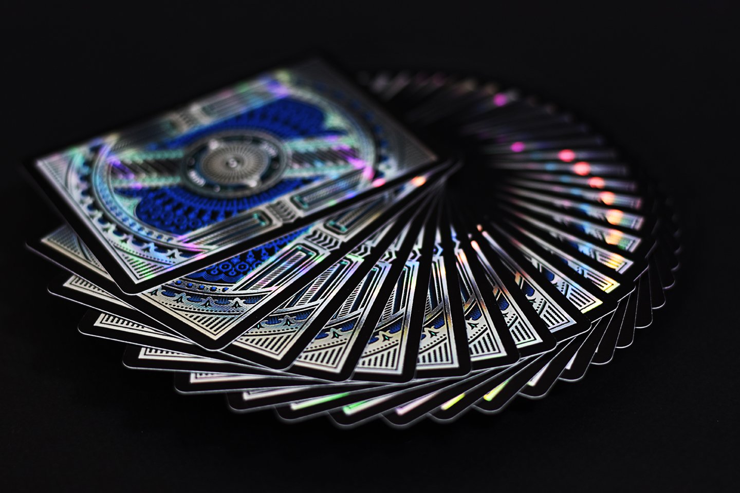 Gamblers Warehouse Alloy Cobalt Playing Cards Poker Deck Custom Design Foiled Backs & Faces New