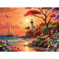 Bits and Pieces 3 Jigsaw Puzzle Set - 500 Piece Puzzles for Adults - Fantasy Landscapes - 18" x 24" Jigsaw Puzzles - Sunset Lighthouse Waterfall