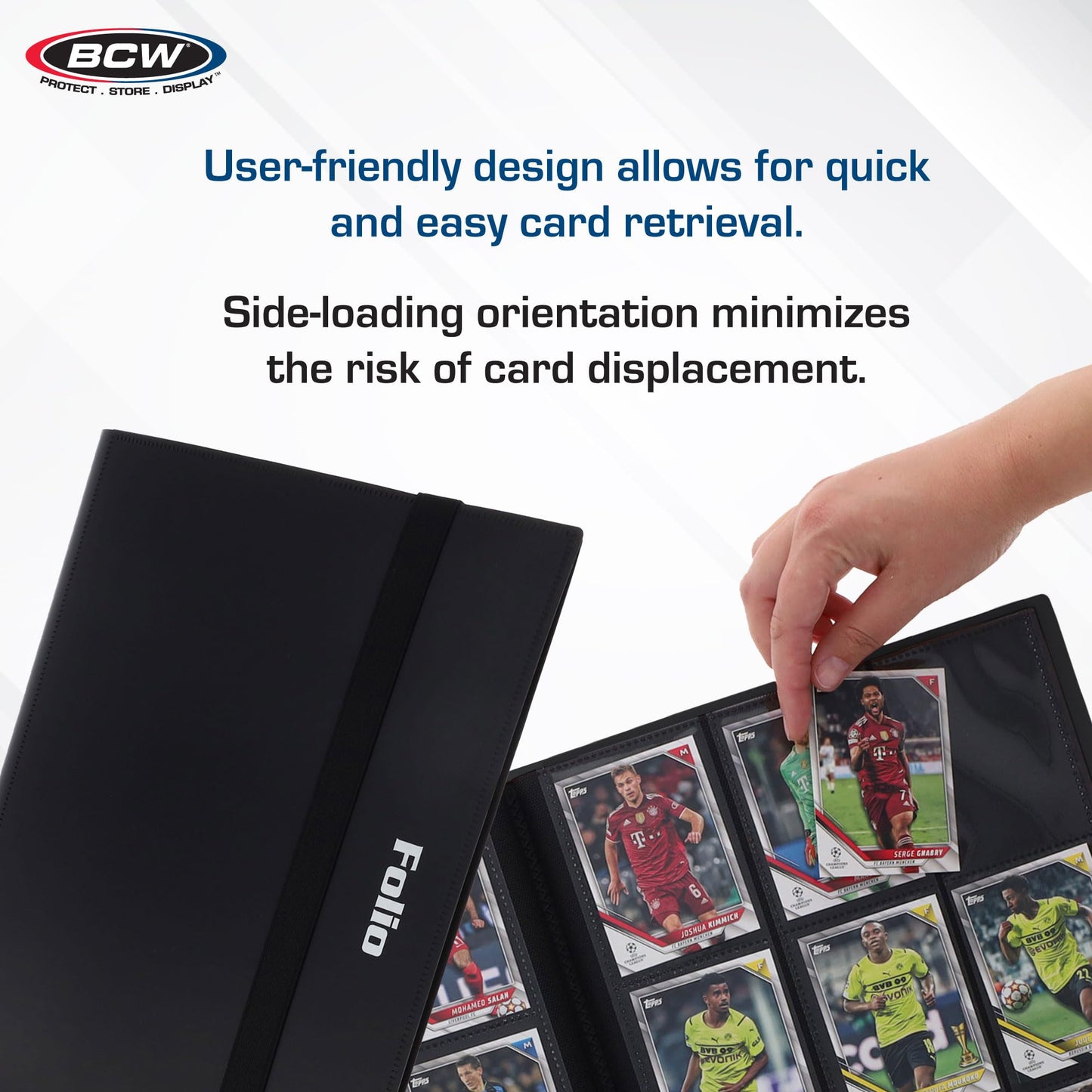 BCW Basics Folio 9-Pocket Card Album - Black | Archival Safe, Side-Loading Binder | Premium Storage Solution for Trading Cards, Sports Cards, and More