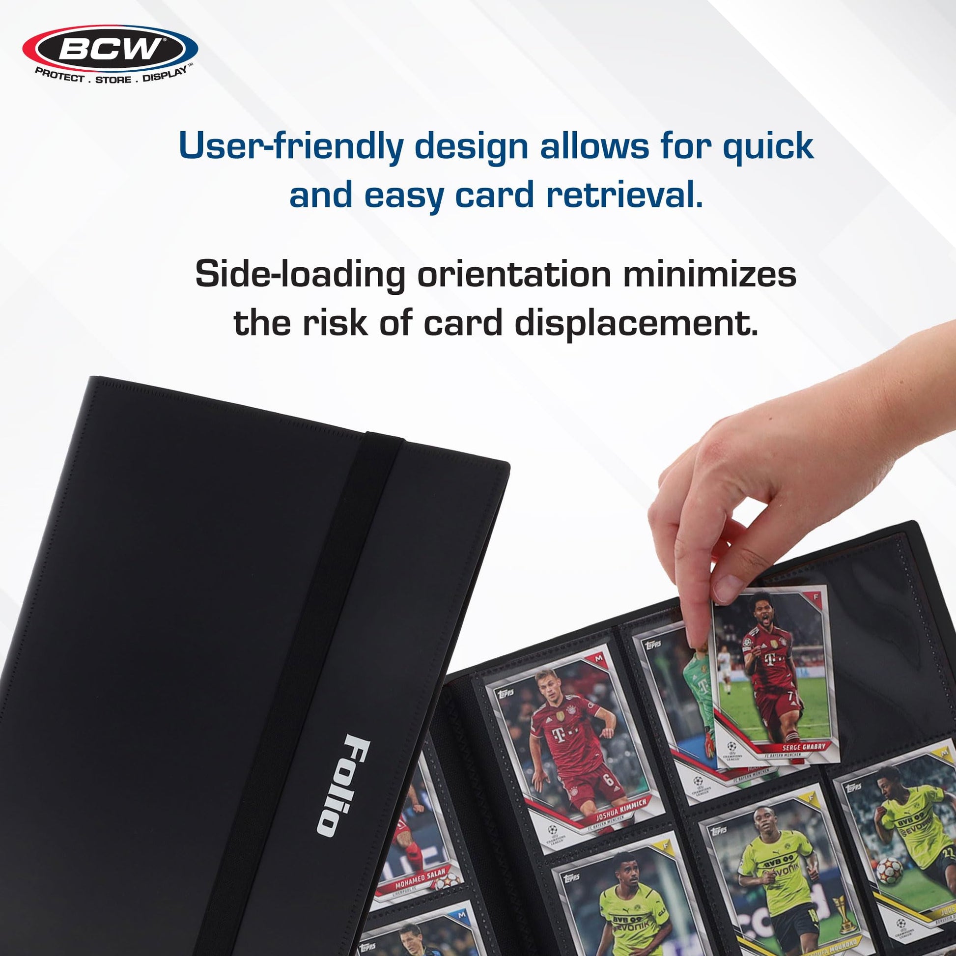 BCW Basics Folio 9-Pocket Card Album - Black | Archival Safe, Side-Loading Binder | Premium Storage Solution for Trading Cards, Sports Cards, and More