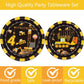 92 Pcs Construction 4th Birthday Party Supplies Dump Truck Theme Four Tableware Includes Hanging Swirl, Balloons, Plates, Table Cloth for Boys