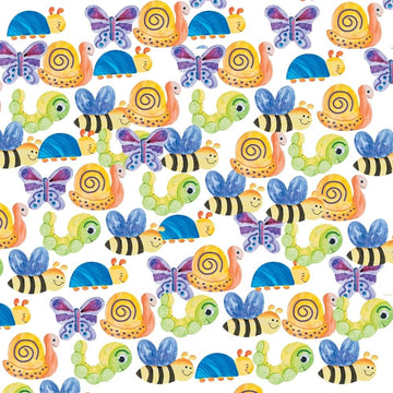 Fun Express Spring Bug Watercolor Shapes - 6" x 5" Assorted DIY Paper Crafts for Kids - Engaging Educational Activities for Creative Learning - 50