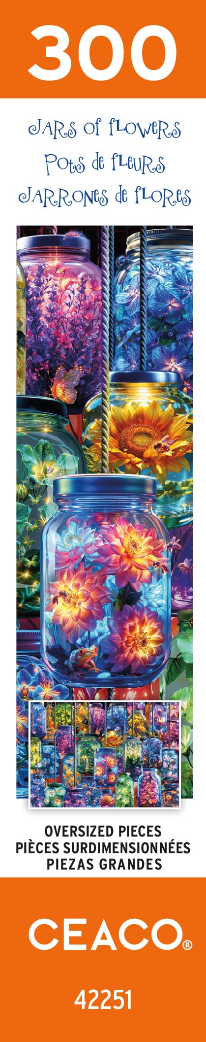 Ceaco - Jars of Flowers - 300 Large Piece Jigsaw Puzzle for Adults