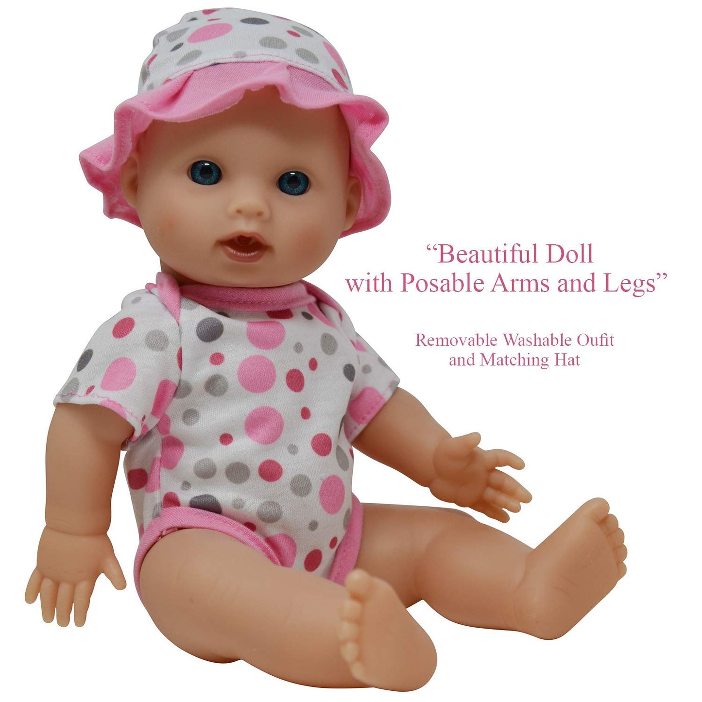 Drink and Wet Potty Training Baby Doll posable Dolls with Pacifier, Bottle, and Diapers - Helps Toilet Training for Kids (caucasian)