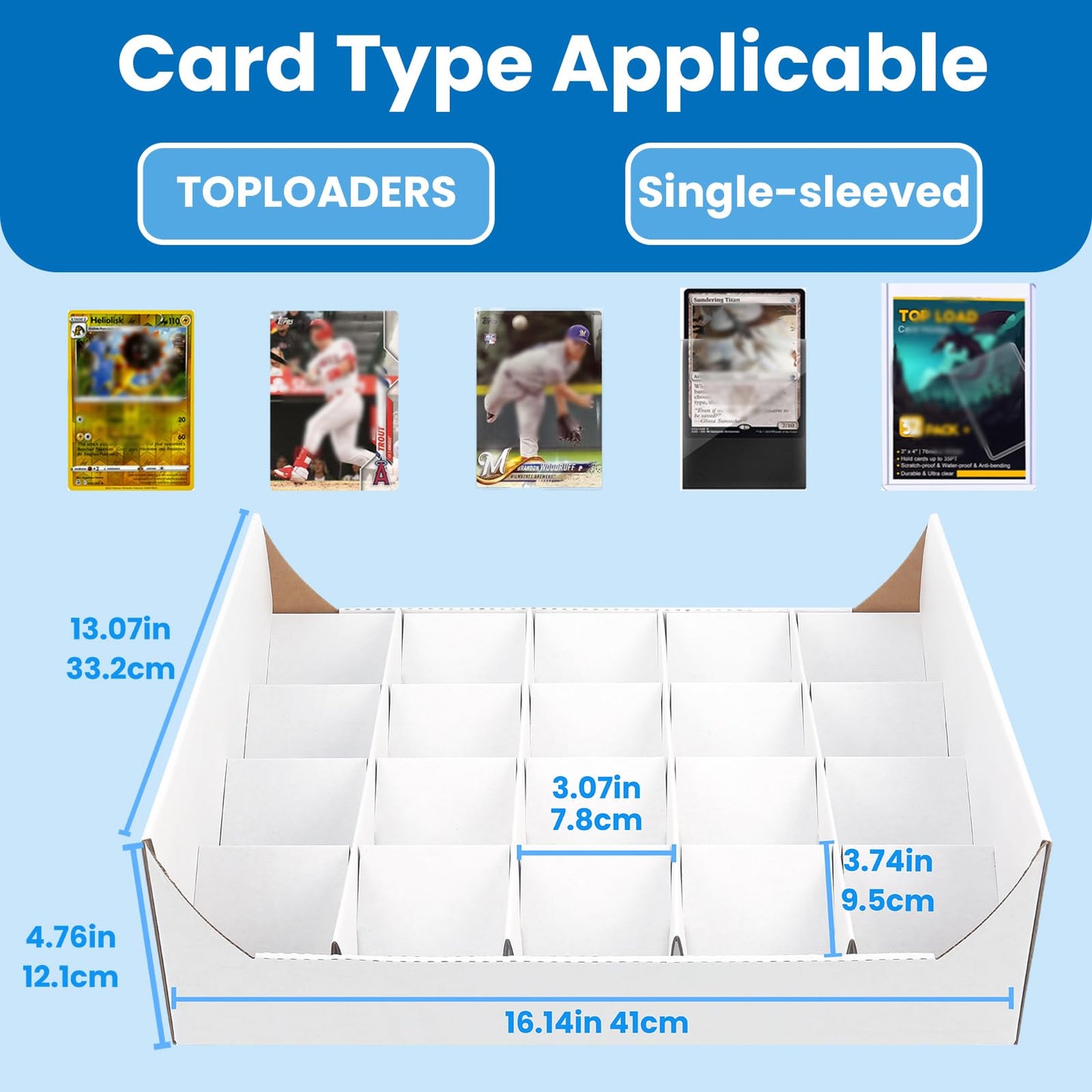 MZONGZI Toploder Card Sorting Tray,2-Pack 4000 Count,Bulk Box For Card With Labels,Card Sorter for TCG/Magic/Mtg Basketball Cards, trading card