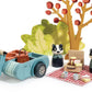 Tender Leaf Toys - Badger Picnic Motorbike Ride - 13pc Wooden Pretend Play Set on Wheels with Boris, Betty and Accessories - Encourages Imaginative