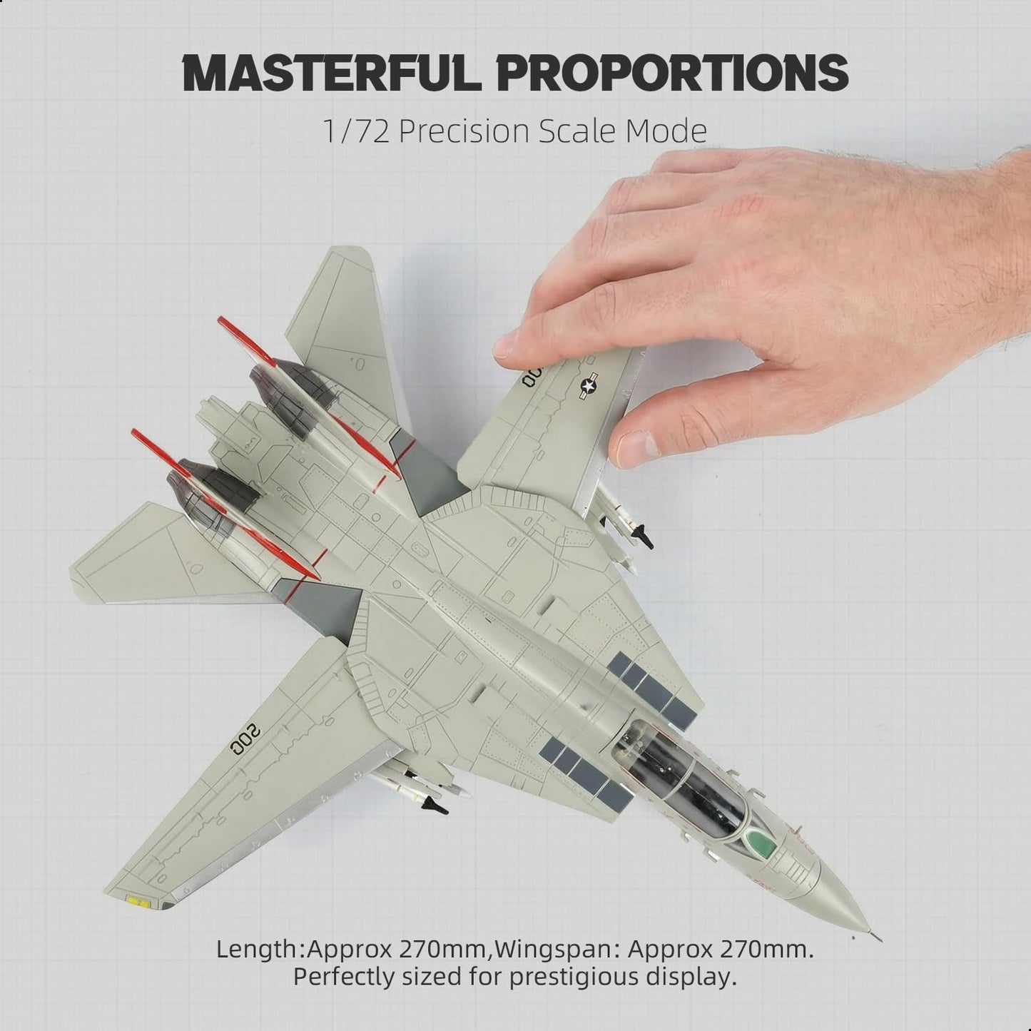 NUOTIE F-14 Tomcat US Navy VF-111 1/72 DieCast Fighter Model