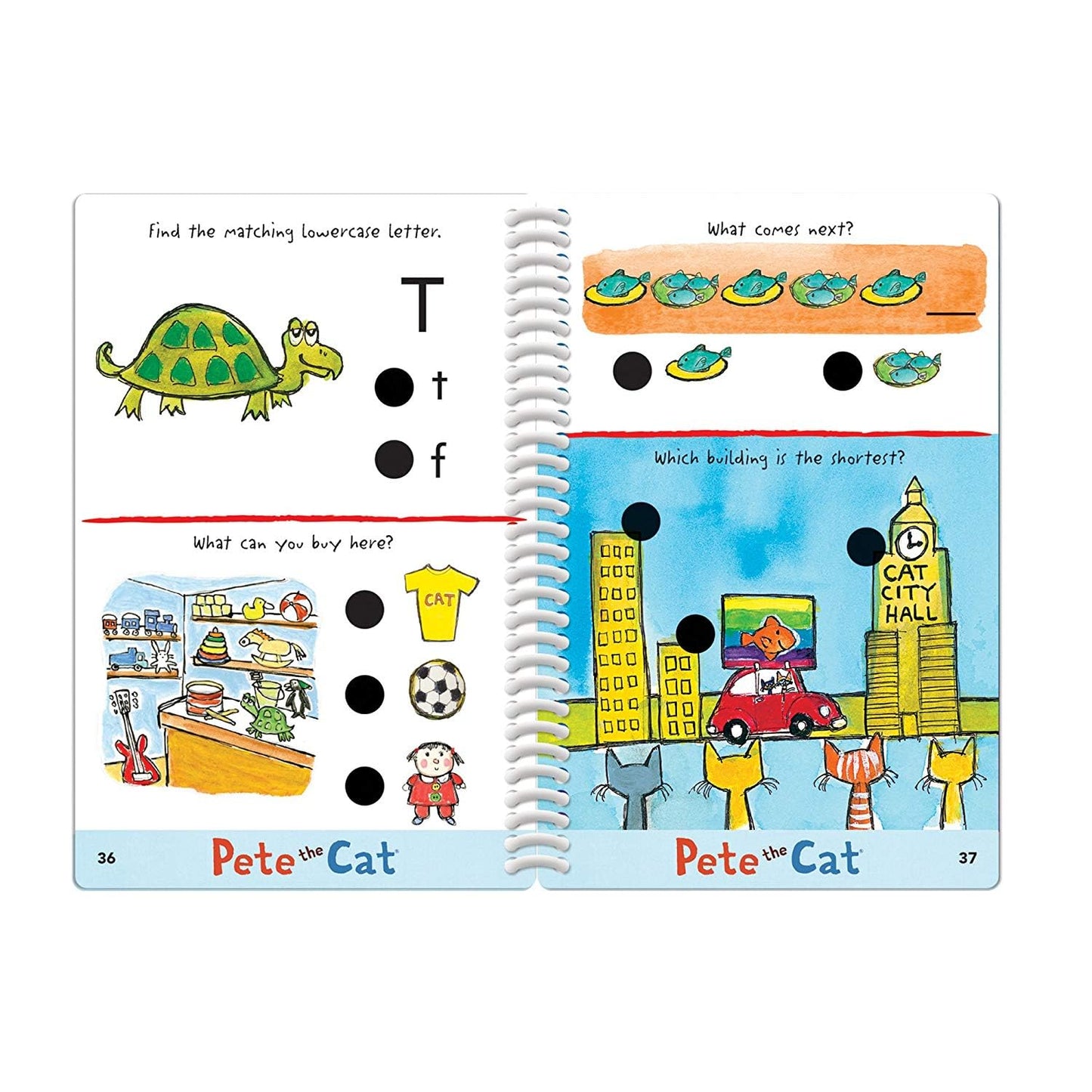 Educational Insights Hot Dots Jr. Pete the Cat - I Love Preschool Set with Interactive Pen, Math & Reading Workbooks, 200+ Multi-Subject Lessons, Ages