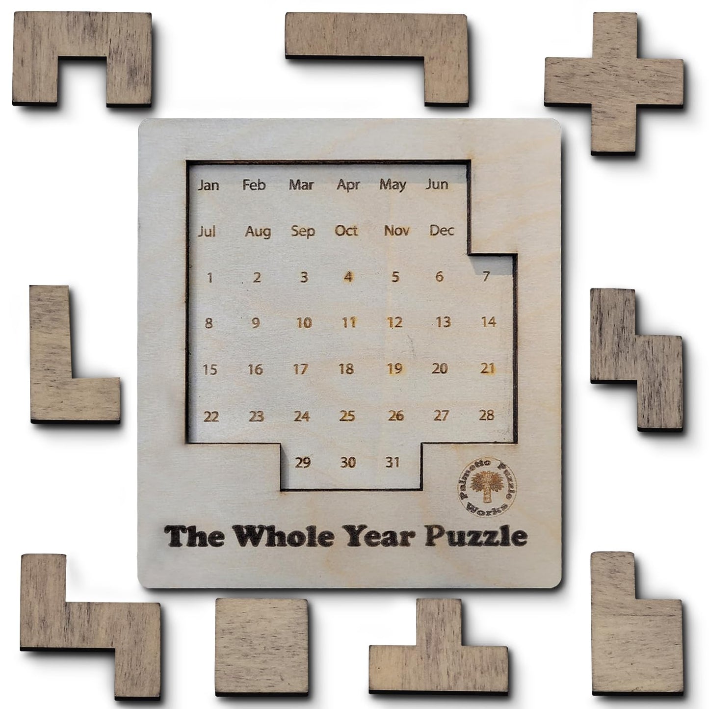 Palmetto Puzzle Works The Whole Year Puzzle - Wooden Puzzles for Teen' & Adults, Educational Games for Families & Gift Ideas for Classroom Games