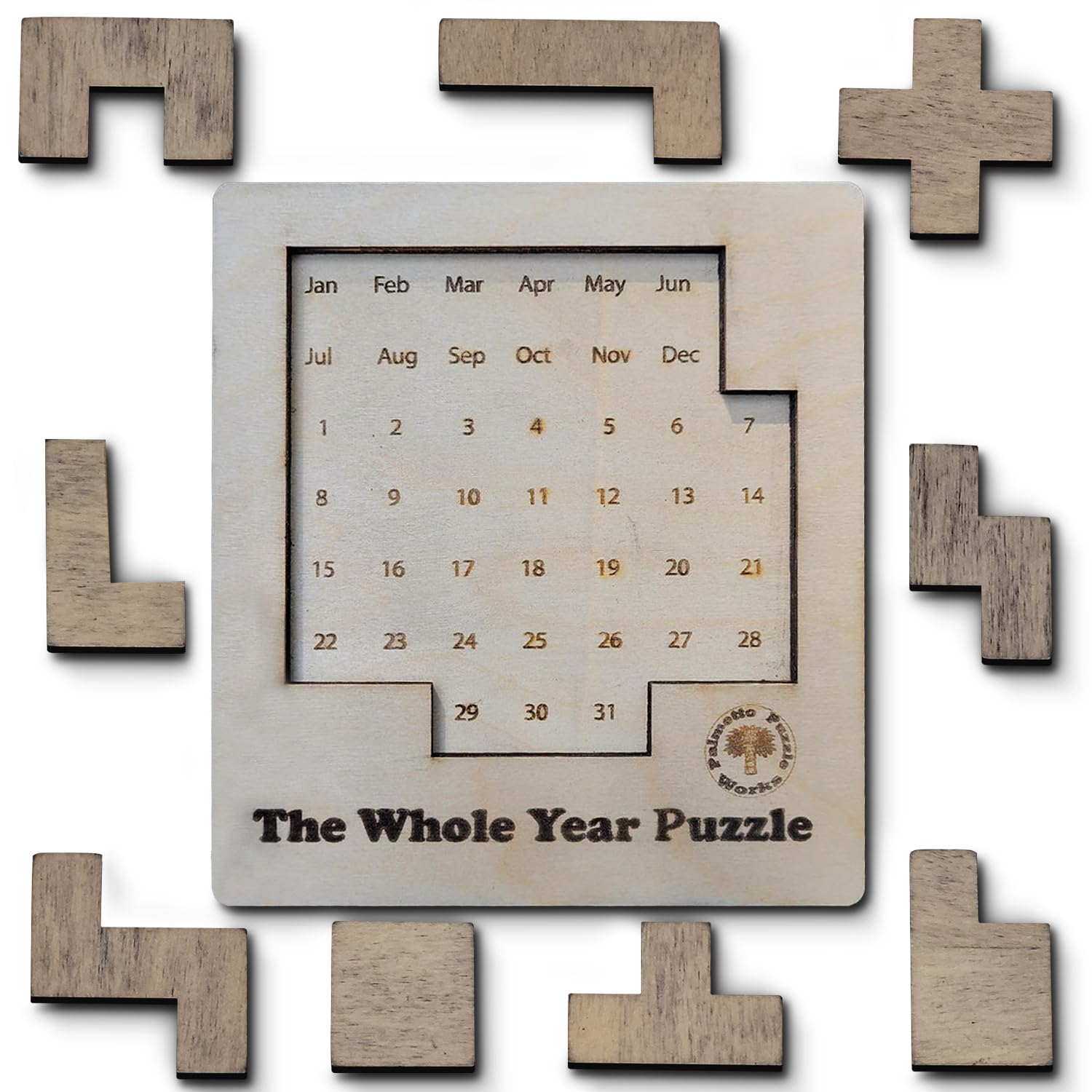 Palmetto Puzzle Works The Whole Year Puzzle - Wooden Puzzles for Teen' & Adults, Educational Games for Families & Gift Ideas for Classroom Games