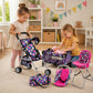 fash n kolor 4 Piece Baby Doll Play Set Flower Design Includes - Foldable Pack N Play, Baby Doll Stroller, Baby Doll High Chair, Infant Seat, Fits Up