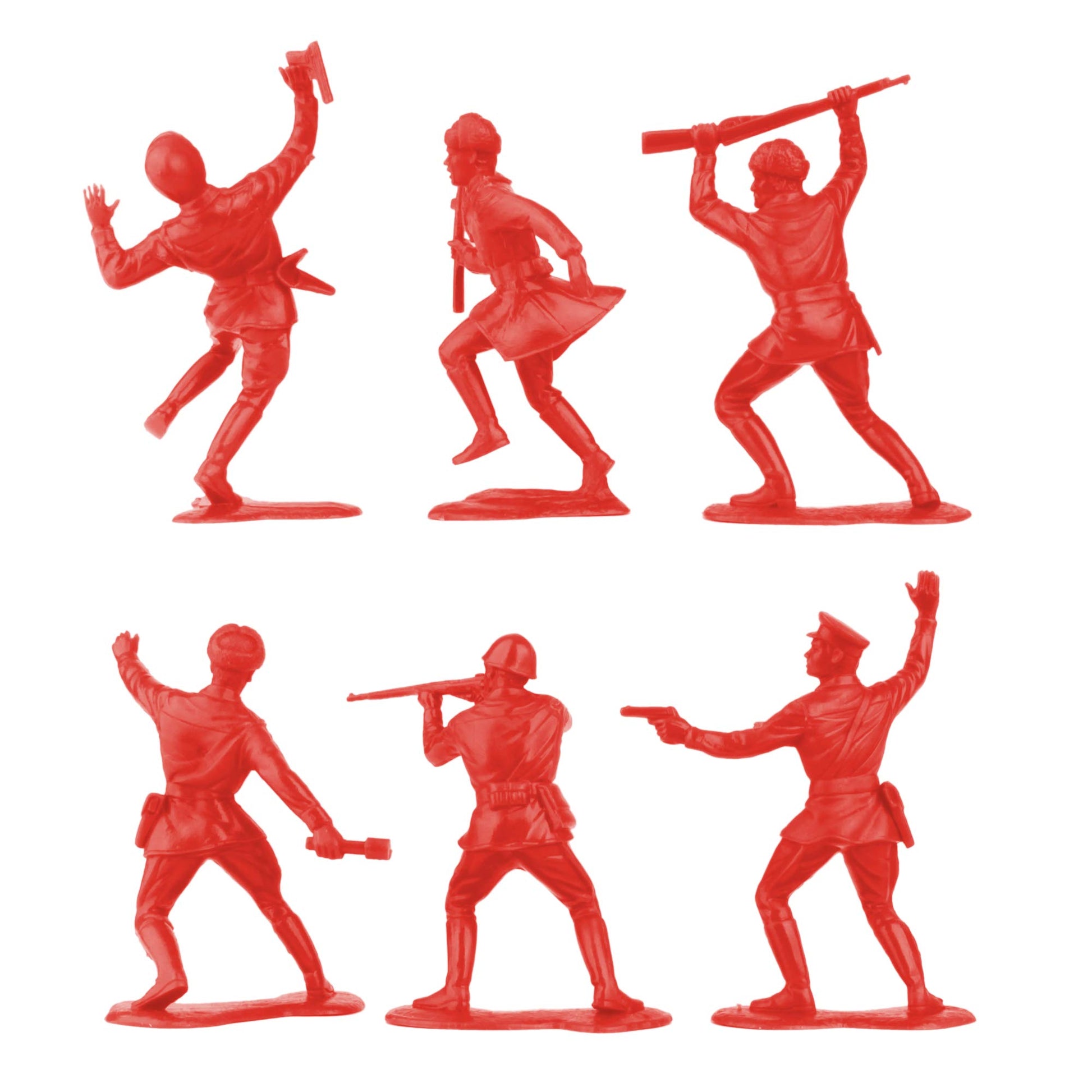 BMC Classic Marx Russian Plastic Army Men - Red 36pc WW2 Soldier Figures US Made